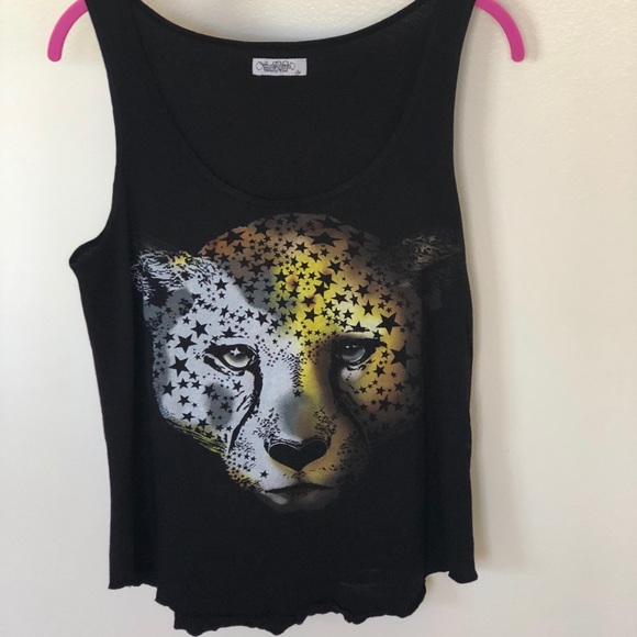 Lauren Moshi Star Leopard Classic Scoop Tank S - Picture 2 of 5